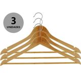 Conjunto Cabide Madeira Marfim Premium 3 Unidades - Unicasa