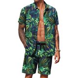 Conjunto De Roupa De 2 Peças Coofandy Masculino Com Estampa Floral Havaiana