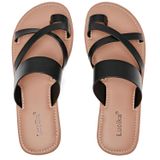 Sandálias Femininas Luoika Flat Wide Pretas 12xw Summer Beach