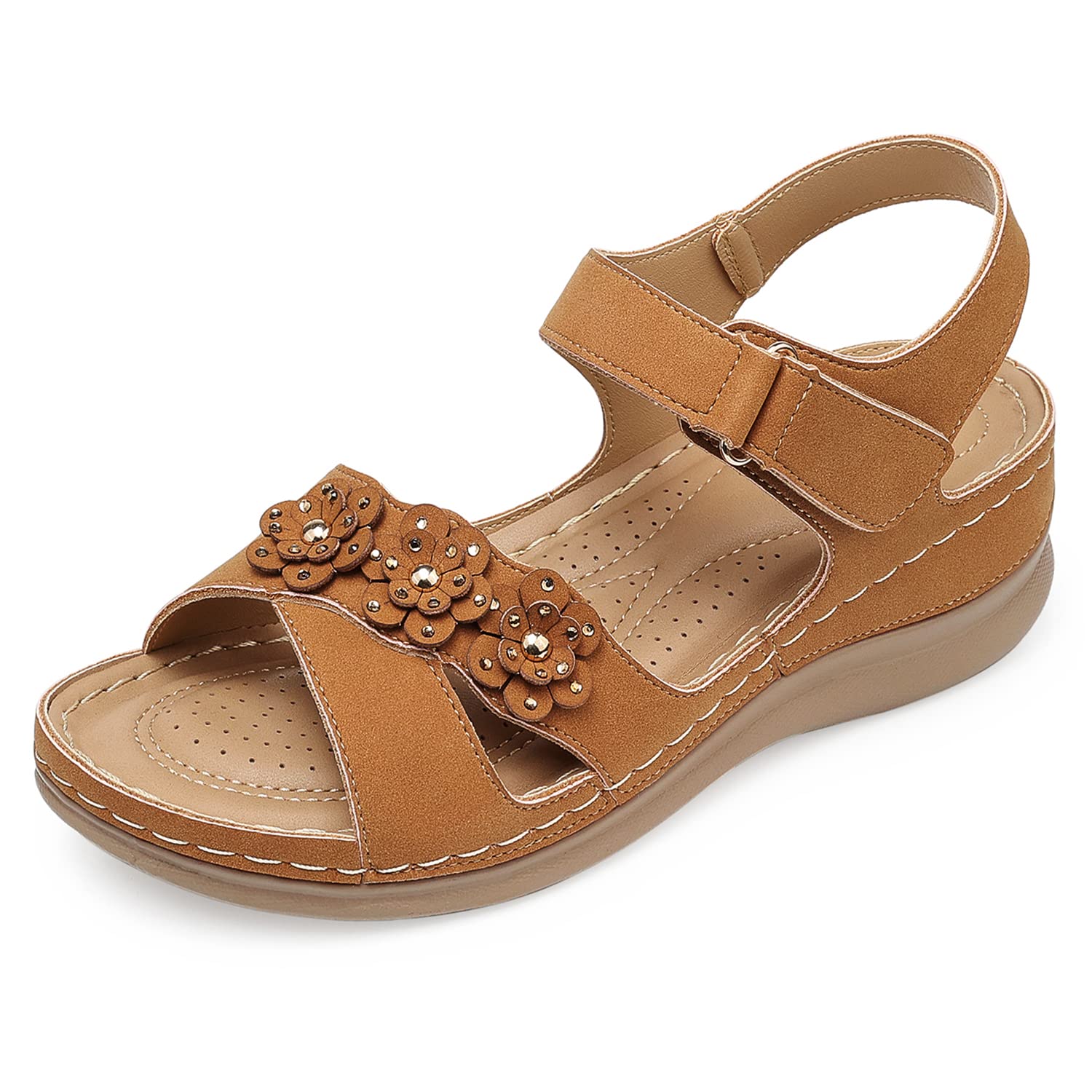 Sandálias De Cunha Shibever Low Summer Platform Femininas Marrons 5