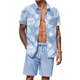 Conjunto De Roupas De 2 Peças Coofandy Masculino Com Estampa Floral Havaiana