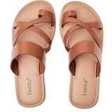 Sandálias Luoika Flat Wide Width Para Mulheres, Tamanho Bronzeado 9,5xw