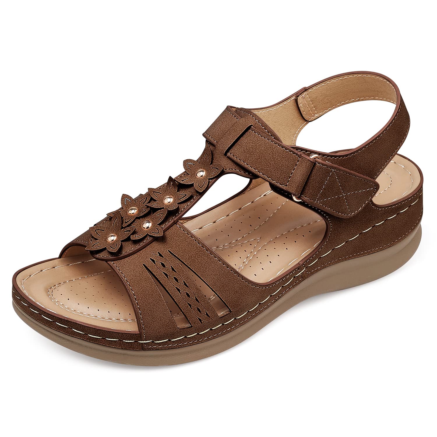 Sandálias De Cunha Shibever Low Summer Platform Femininas Marrons 5