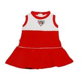 Vestido Infantil São Paulo Regata Oficial Menina Revedor - Vermelho - 2