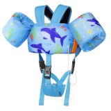 Colete De Natação Moko Kids Blue Shark 9-23 Kg Poliéster/epe/neoprene