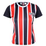 Camisa São Paulo Feminina Baby Look Change Oficial Blusinha - Preto - P