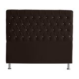 Cabeceira De Cama Box Paris Casal 140 Cm Botão Strass Suede Marrom Do Lar Móveis