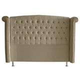 Cabeceira De Cama Box Toquio Casal Queen 160 Cm Suede Bege Do Lar Móveis E Decoração