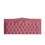 Cabeceira De Cama Box Painel Barcelona Casal 140 Cm Retro Capitonê Botão Encapados Suede Rosa Bebê Do Lar Móveis