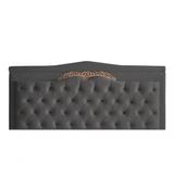 Cabeceira De Cama Box Painel Barcelona Casal 140 Cm Retro Capitonê Botão Encapados Suede Grafite Do Lar Móveis