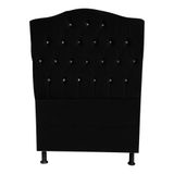 Cabeceira De Cama Box Princesa Solteiro 90 Cm Botão Strass Suede Preto Do Lar Móveis