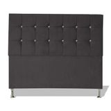 Cabeceira De Cama Box Cristal Casal 140 Cm Botão Strass Suede Grafite Do Lar Móveis