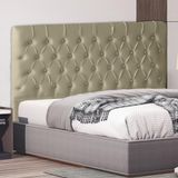 Cabeceira De Cama Box Estrela Queen 160 Cm Suede Botão Cristal Bege Do Lar Móveis E Decoração