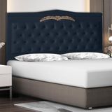 Cabeceira De Cama Box Madri Casal Queen 160 Cm Suede Azul Marinho Do Lar Móveis E Decoração
