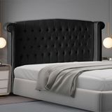 Cabeceira De Cama Box Toquio Casal Queen 160 Cm Suede Preto Do Lar Móveis E Decoração