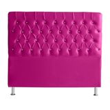 Cabeceira De Cama Box Estrela Casal 140 Cm Suede Botão Cristal Rosa Pink Do Lar Móveis E Decoração
