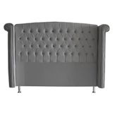 Cabeceira De Cama Box Luxo Casal 140 Cm Suede Prata Do Lar Móveis