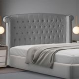 Cabeceira De Cama Box Toquio Casal Queen 160 Cm Suede Prata Do Lar Móveis E Decoração