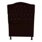 Cabeceira De Cama Box Princesa Solteiro 90 Cm Botão Strass Suede Marrom Do Lar Móveis