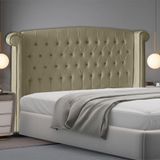 Cabeceira De Cama Box Toquio Casal 140 Cm Suede Bege Do Lar Móveis E Decoração