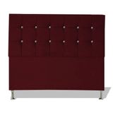 Cabeceira De Cama Box Cristal Casal 140 Cm Botão Strass Suede Vinho Do Lar Móveis