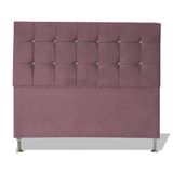 Cabeceira De Cama Box Cristal Casal 140 Cm Botão Strass Suede Rosê Do Lar Móveis