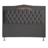 Cabeceira De Cama Box Barcelona Casal 140 Cm Capitonê Retro Botão Encapados Suede Grafite Do Lar Móveis