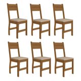 Kit 6 Cadeiras De Jantar Mdf Milano Carvalho/savana