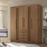 Guarda-roupa 4 Portas 4 Gavetas Com Pés Mdp Aurora Jatoba