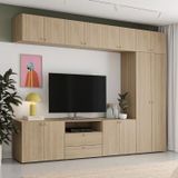 Estante Para Tv Até 75 Polegadas 8 Módulos 14 Portas 2 Gavetas Frame Cabecasa Madeiramadeira Acácia