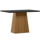 Mesa De Jantar 120cm X 80cm Tampo Mdf/vidro Moderno Ype/preto