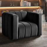 Poltrona Decorativa Retrô Moderna Sala De Estar Preto