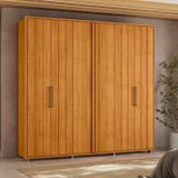 Guarda-roupa Casal 6 Portas 100% Mdf Com Pés Miró Cinamomo