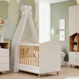 Berço Mini Cama Bala De Goma Espresso Móveis Off White/ Nature