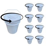 Balde 20l Tampa De Rosca Para Artesanato - Kit 8 Pçs