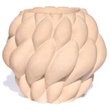 Vaso Decorativo Novelo 13cm Em Cimento Artesanal Sala E Cozinha Palha