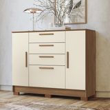 Cômoda 2 Portas 4 Gavetas Pinhais 105cm X 130,2cm, X 42cm Jatobá/areia