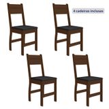 Kit 4 Cadeiras De Jantar Mdf Milano Amendoa/preto