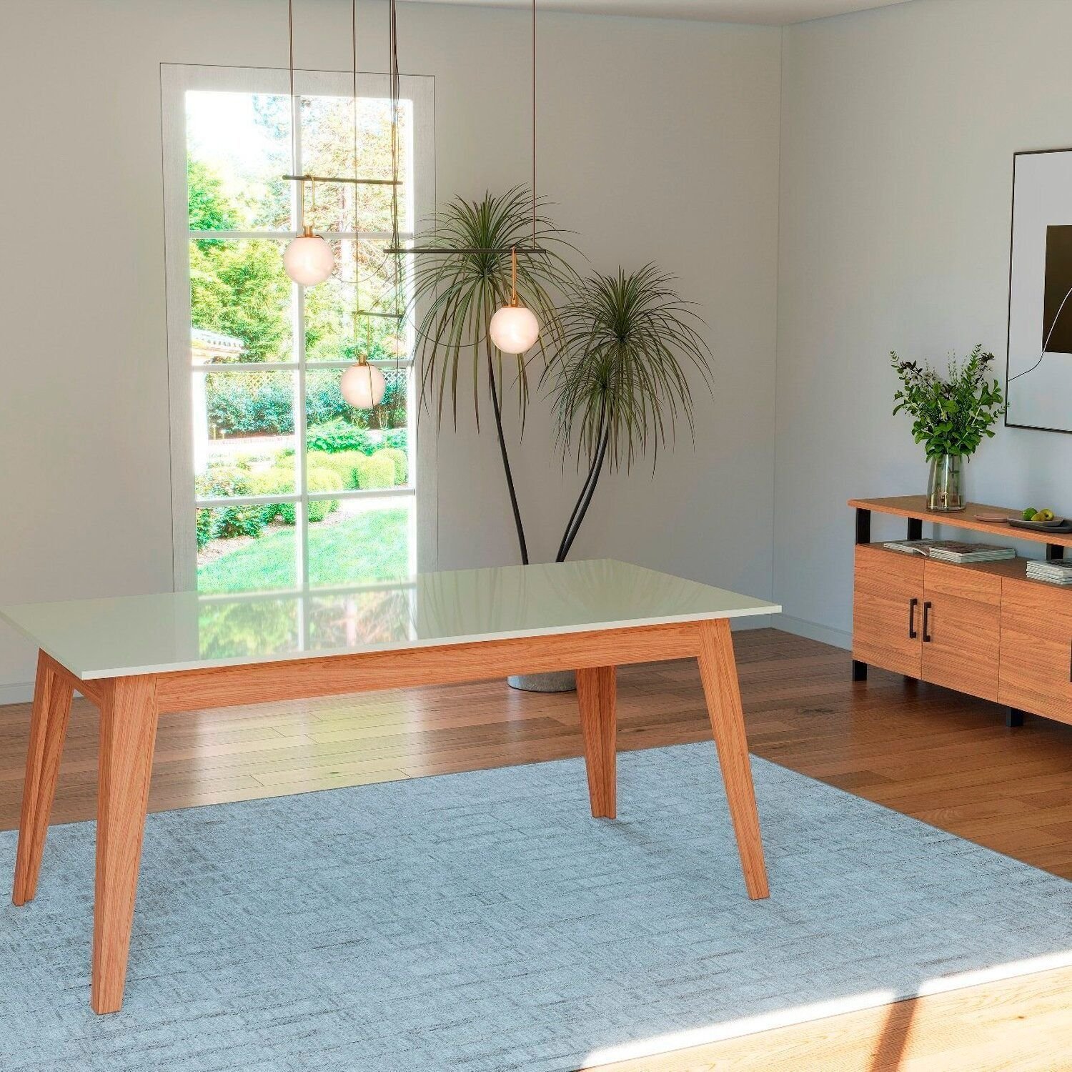 Buffet Com 4 Portas 180cm Industrial Freijó/preto