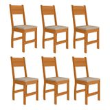Kit 6 Cadeiras De Jantar Mdf Milano Freijó/savana