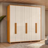 Guarda-roupa Casal 6 Portas 100% Mdf Com Pés Portinar Cinamomo / Off White