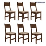 Kit 6 Cadeiras De Jantar Mdf Milano Amendoa/savana