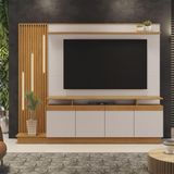 Home Para Tv Absoluto Sala De Estar Mdp E Mdf Jcm Movelaria Cinamomo/ Off White