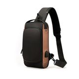 Mochila Anti Furto Transversal Cadeado Com Senha Saida Carregador Usb Resistente A Água Preto