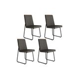 Kit 4 Cadeiras Sala Jantar Lira 1752 4 Uni Pretografite Preto Carraro