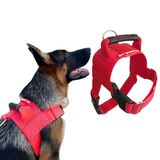 Peitoral Tático Para Cachorro - Tamanho M - Vermelho