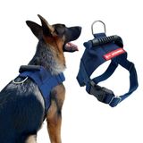 Peitoral Tático Para Cachorro - Tamanho M - Azul Marinho