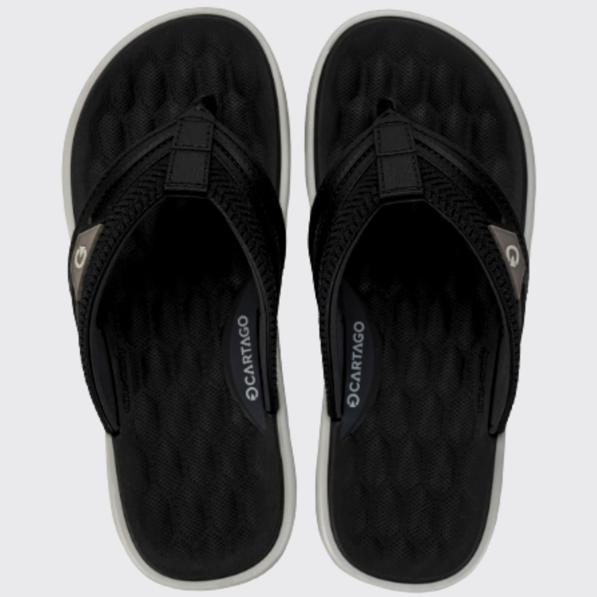Chinelo Masculino De Dedo Conforto Cartago Malta Iv 12496 - Cinza/preto - 42