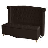 Kit De Quarto Cabeceira De Cama Box E Calçadeira Baú Toquio Casal Queen 160 Cm Suede Marrom Do Lar Móveis E Decoração