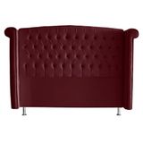 Cabeceira De Cama Box Luxo Casal 140 Cm Suede Bordo Do Lar Móveis
